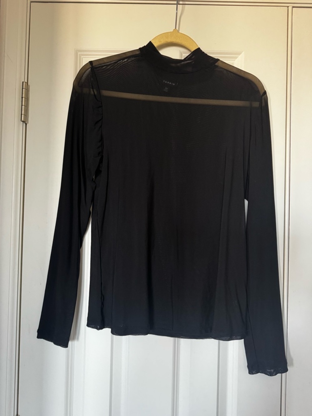 torrid Black Sheer Mock-Neck Long Sleeve Top